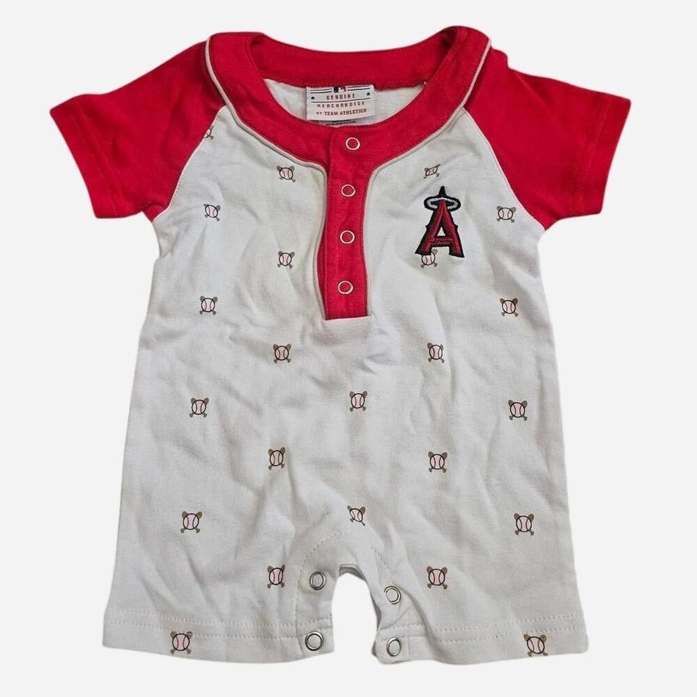 vintage 2000s y2k deadstock angels baseball baby snap closure onsie